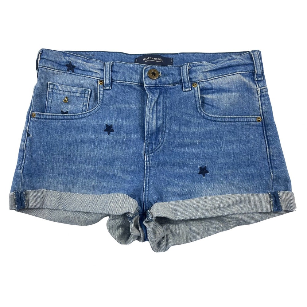Scotch & Soda Womens Denim Star Shorts Size 26 Excellent